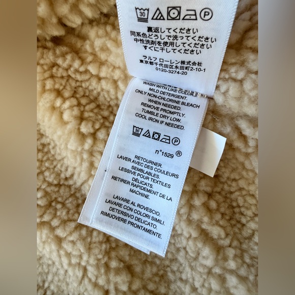 Polo by Ralph Lauren Beige Shearling Jacket - Picture 12 of 14